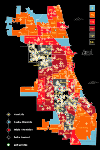 2016 Chicago Homicide City Map