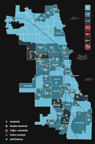 Chicago murder and homicide map 2026